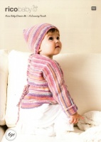 Knitting Pattern - Rico 691 - Baby Dream DK - Wrap-over Cardigan and Hat